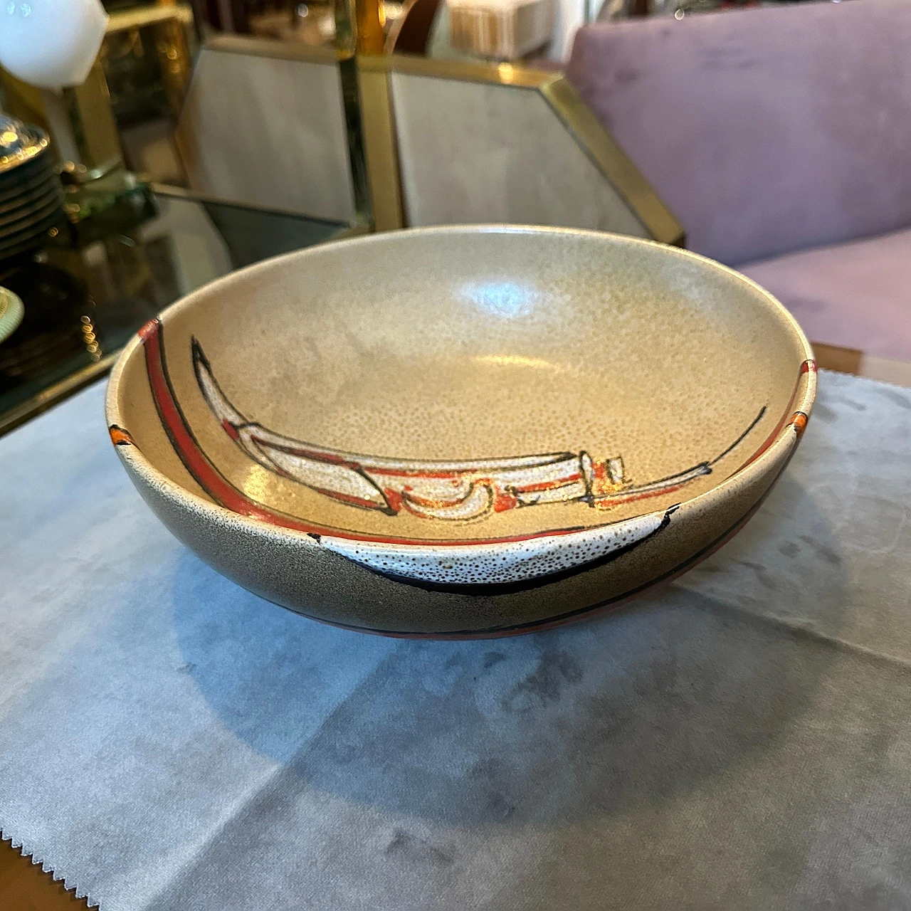 Round terracotta bowl by Gemi Faenza, 1970s 3