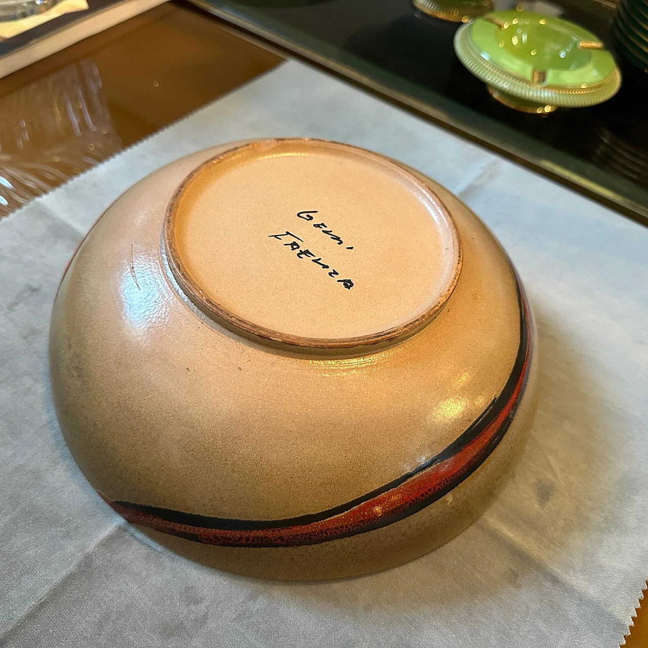 Round terracotta bowl by Gemi Faenza, 1970s 4