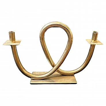 Candelabro in ottone nello stile di Gio Ponti, anni '70