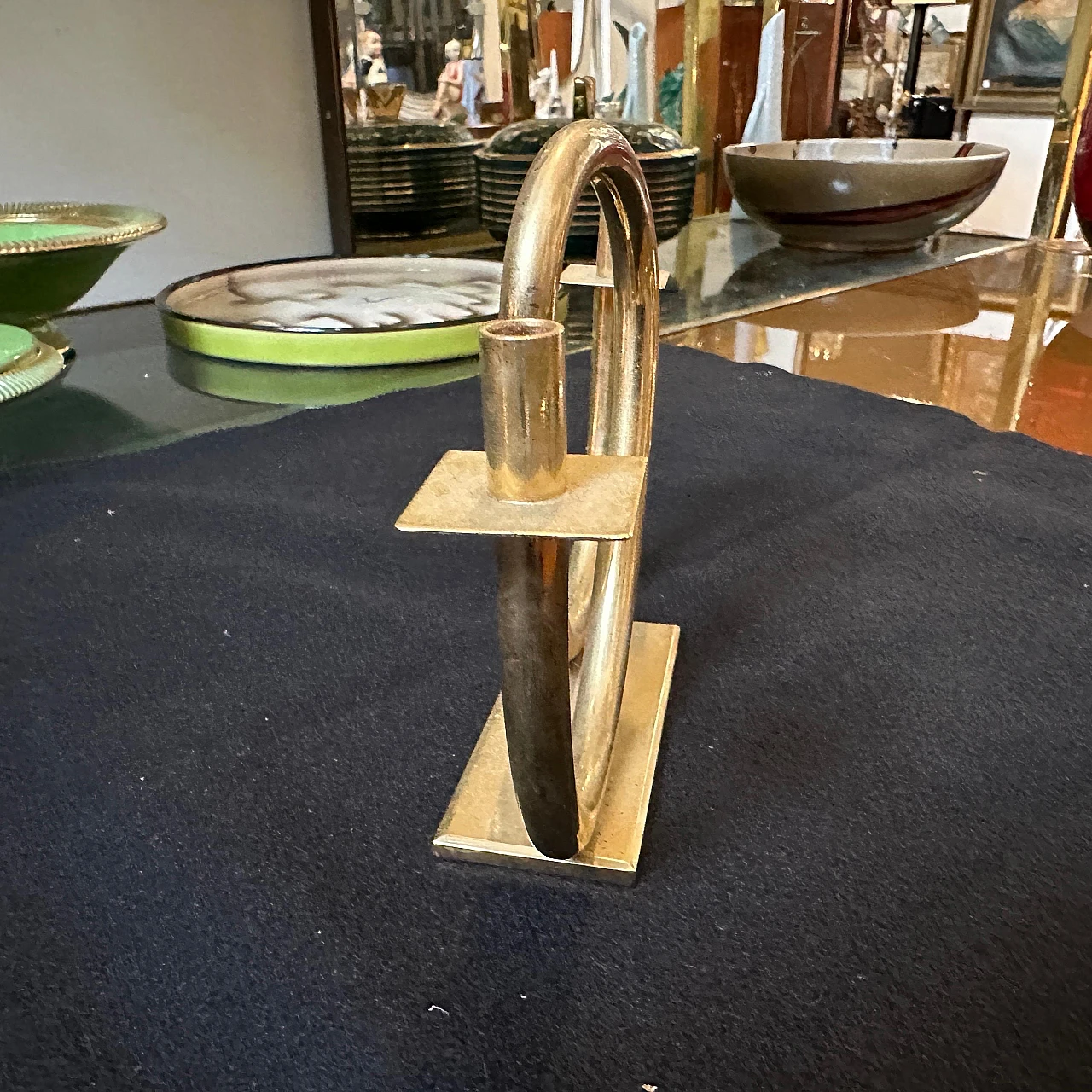 Brass candelabra in the style of Gio Ponti, 1970s 4