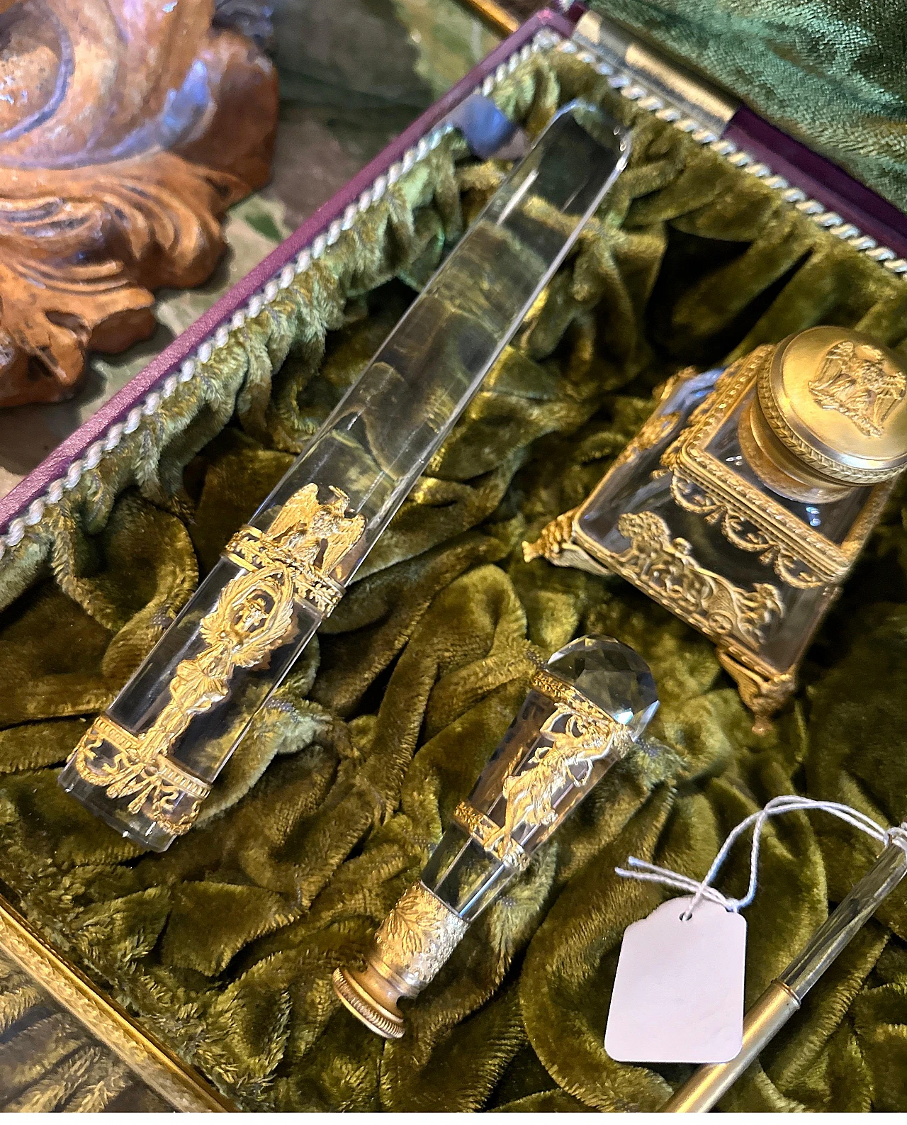 Gilded metal and crystal desk set, 1870 16