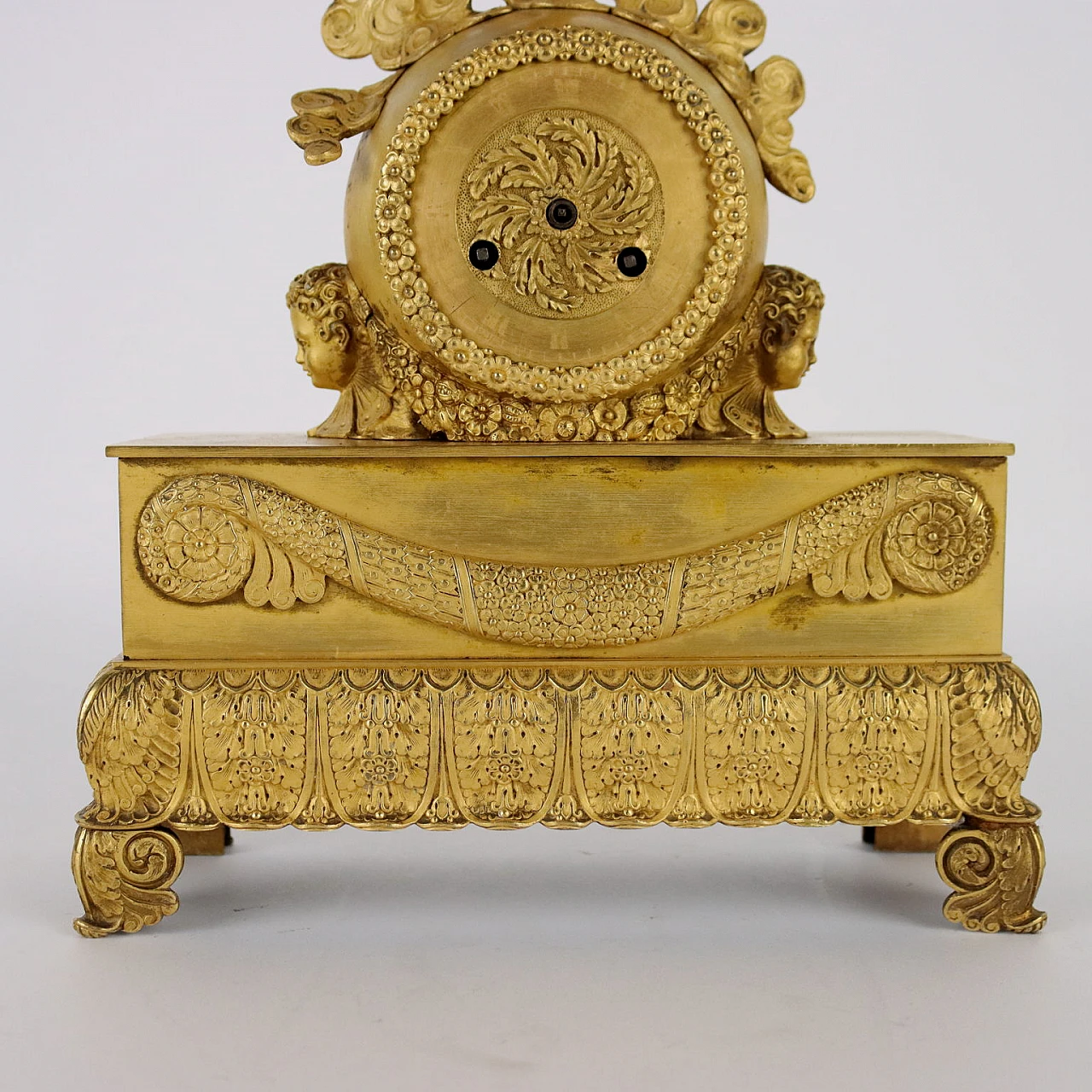 Bronze countertop clock with statue of Cupid and Psyche, 19th century 5