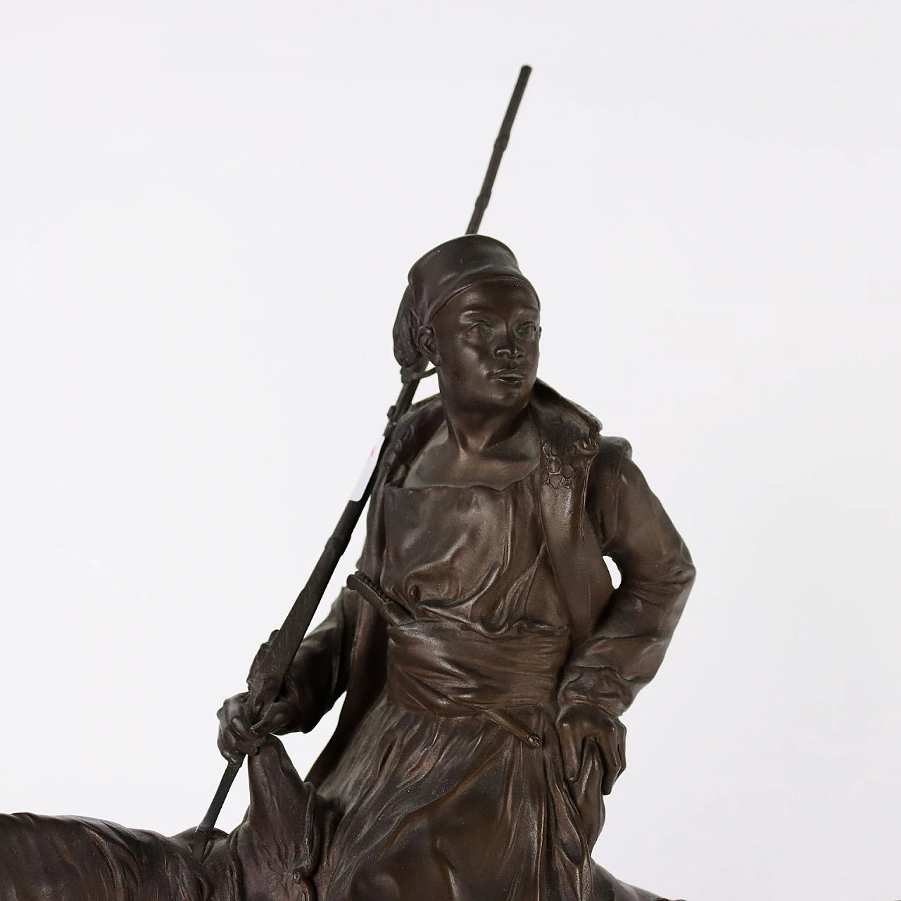 P. Jules Mène, Cavaliere africano a cavallo, scultura in bronzo, '800 3