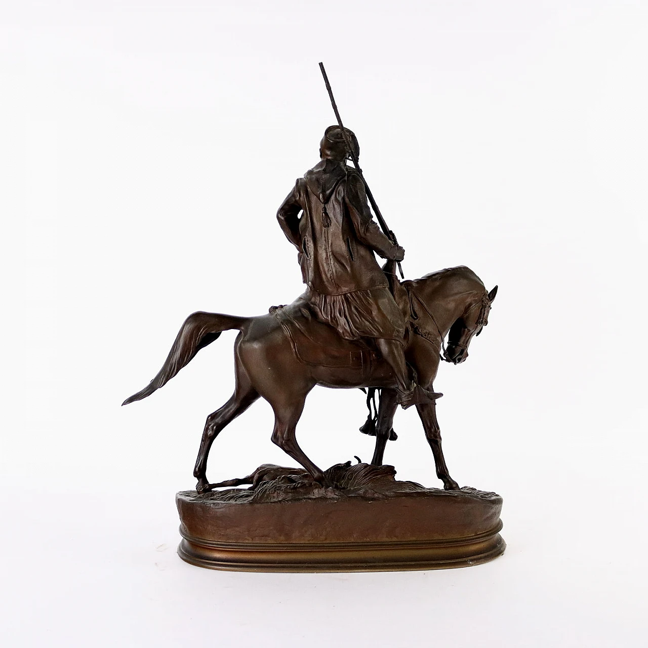 P. Jules Mène, Cavaliere africano a cavallo, scultura in bronzo, '800 9