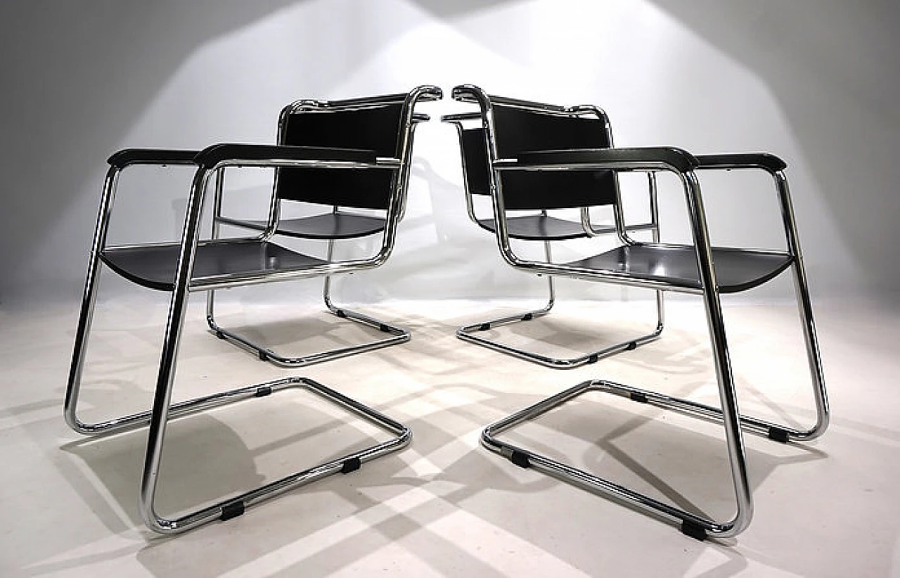 4 Poltroncine cantilever stile Bauhaus, anni '80 12