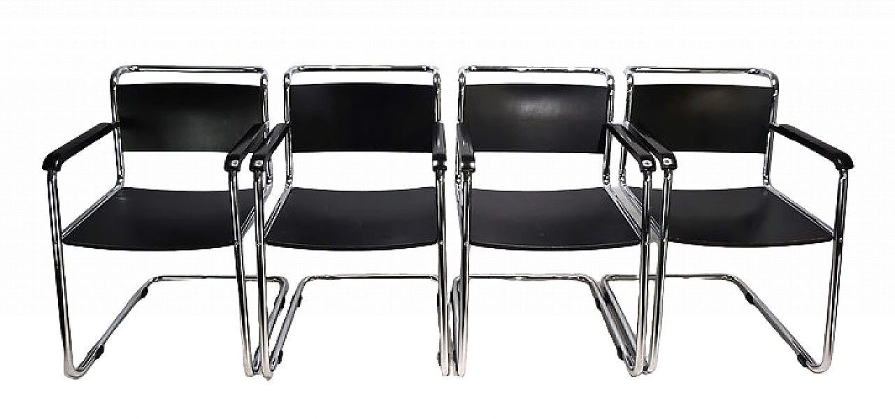 4 Poltroncine cantilever stile Bauhaus, anni '80 17