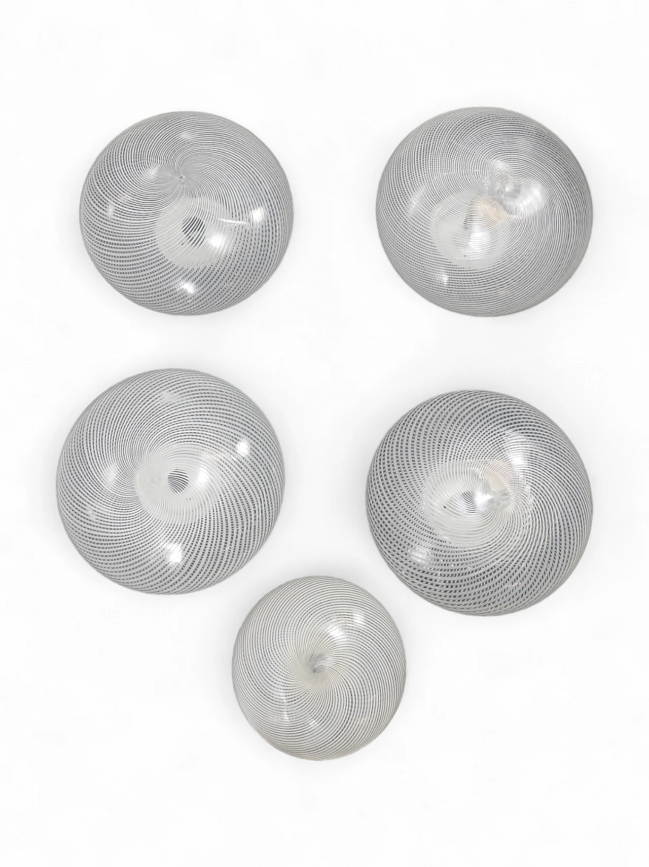 5 Murano glass ceiling lamps by Venini, 1950s 5