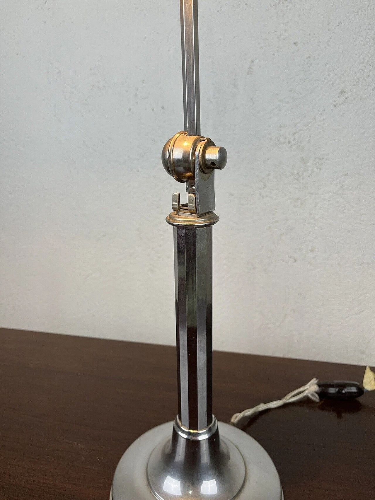 Art Deco steel and glass table lamp by Pirouette, 1930s 6