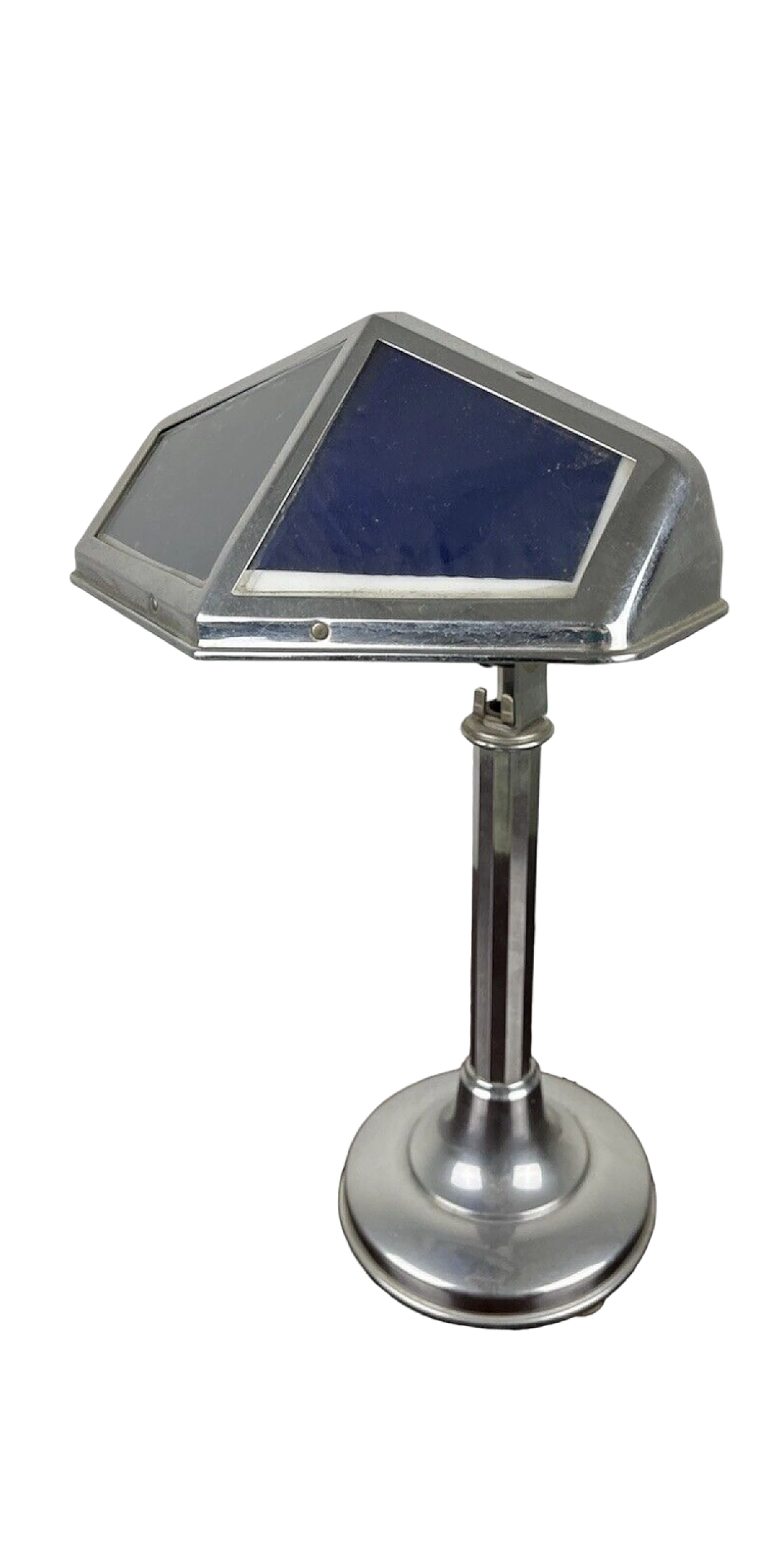 Art Deco steel and glass table lamp by Pirouette, 1930s 17