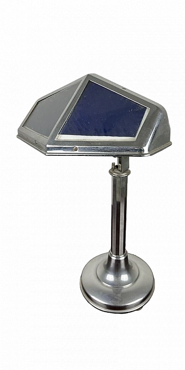 Art Deco steel and glass table lamp by Pirouette, 1930s