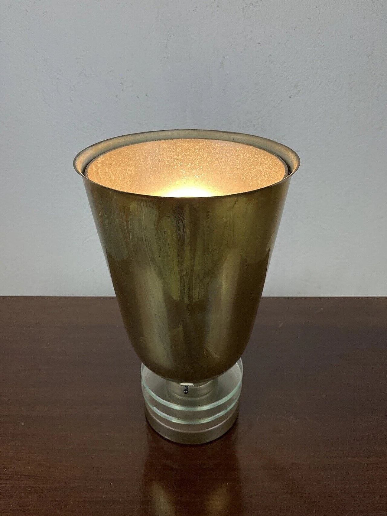 Brass and glass table lamp, 1950s 3