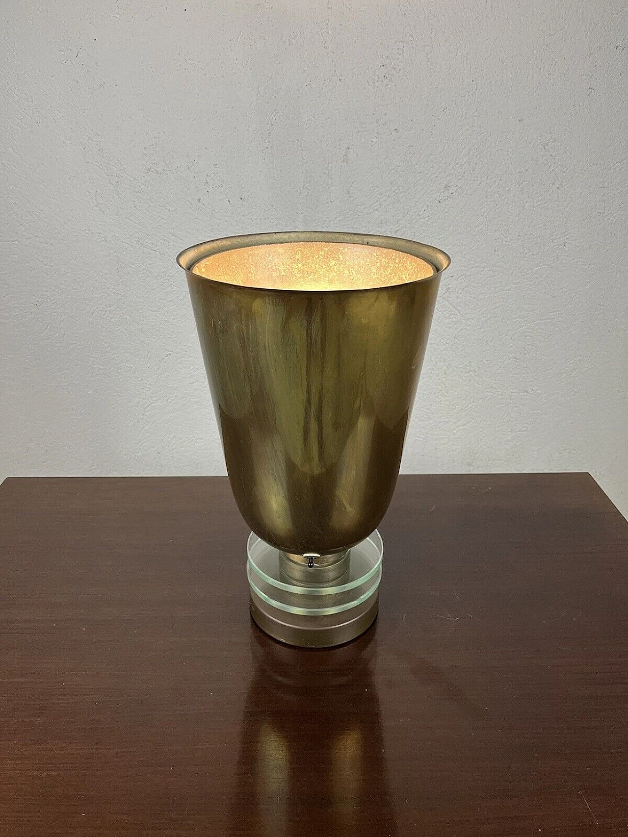 Brass and glass table lamp, 1950s 12