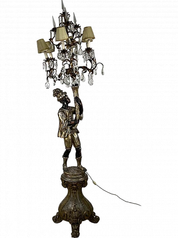 Floor lamp with Venetian Moor, early 20th century