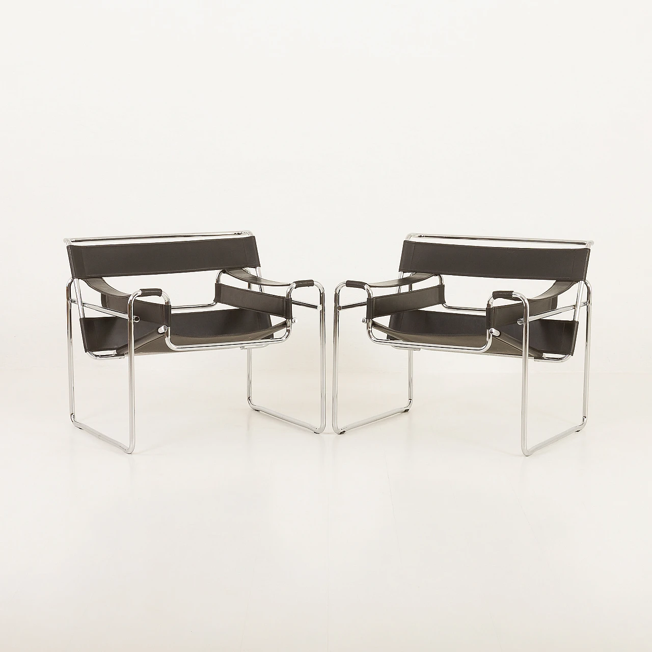 Pair of Wassily B3 armchairs by M. Breuer for Gavina, 1960s 1