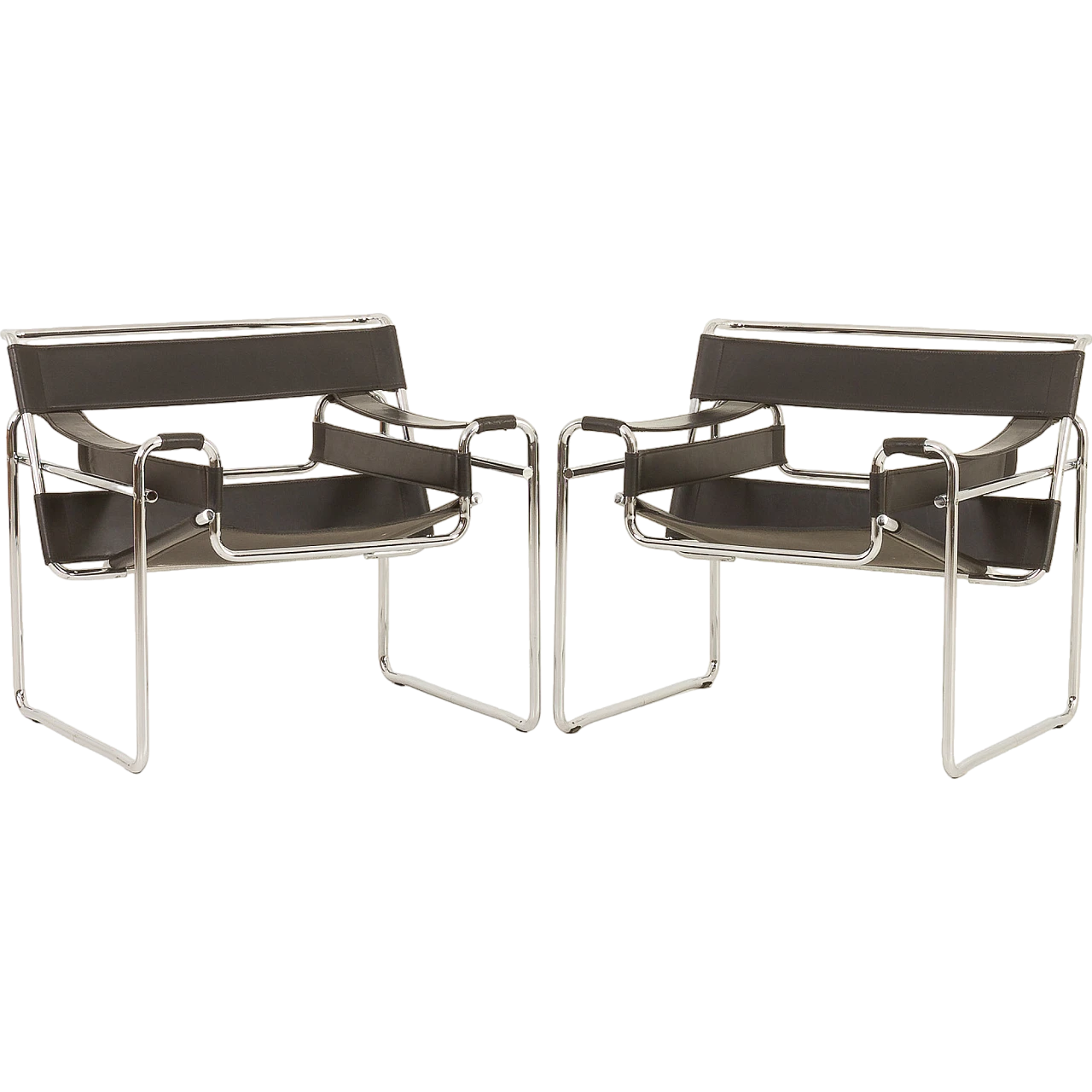 Pair of Wassily B3 armchairs by M. Breuer for Gavina, 1960s 2