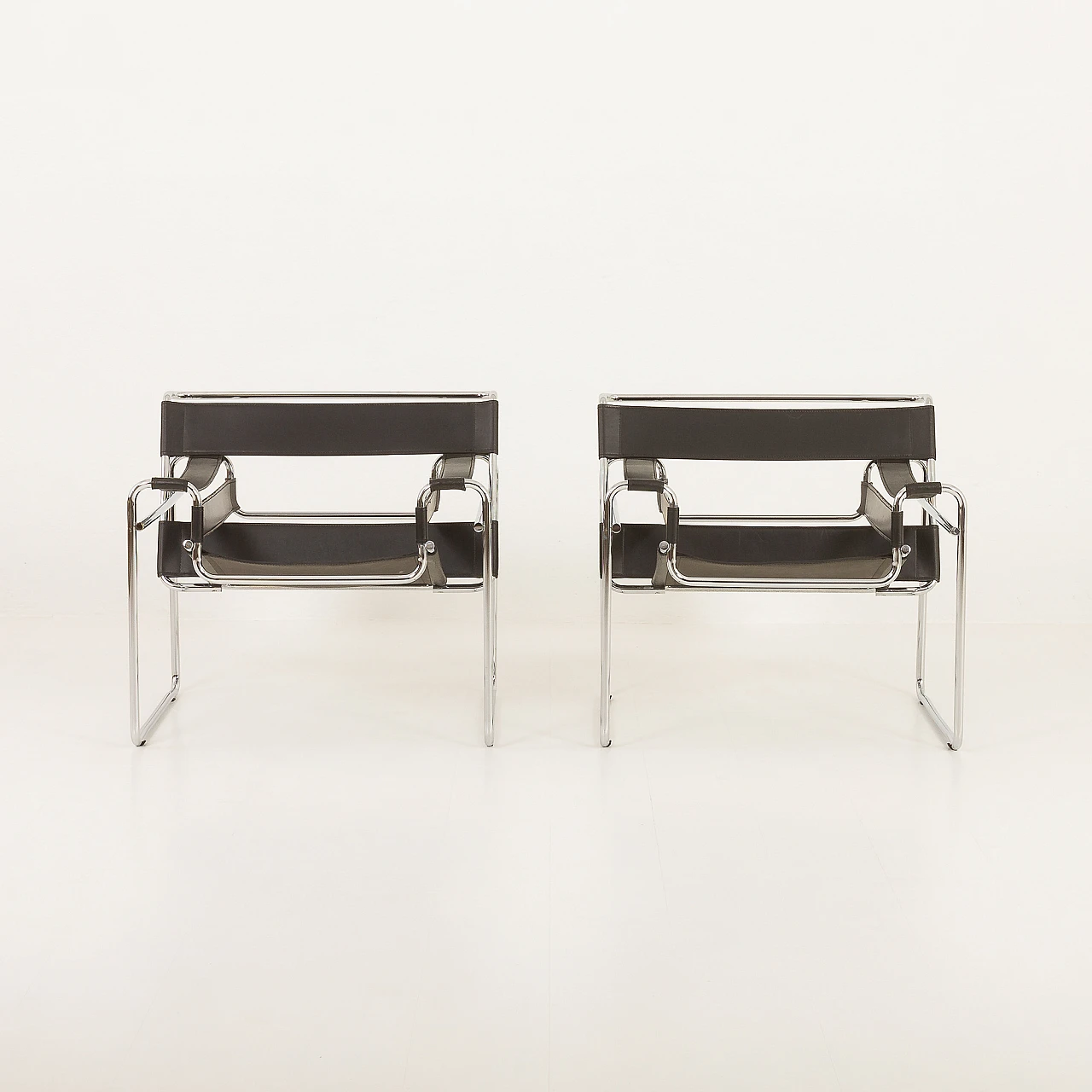 Pair of Wassily B3 armchairs by M. Breuer for Gavina, 1960s 3