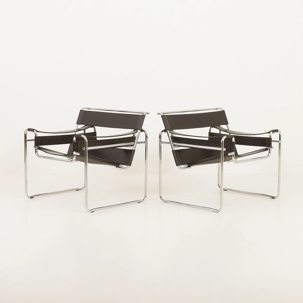 Pair of Wassily B3 armchairs by M. Breuer for Gavina, 1960s 4