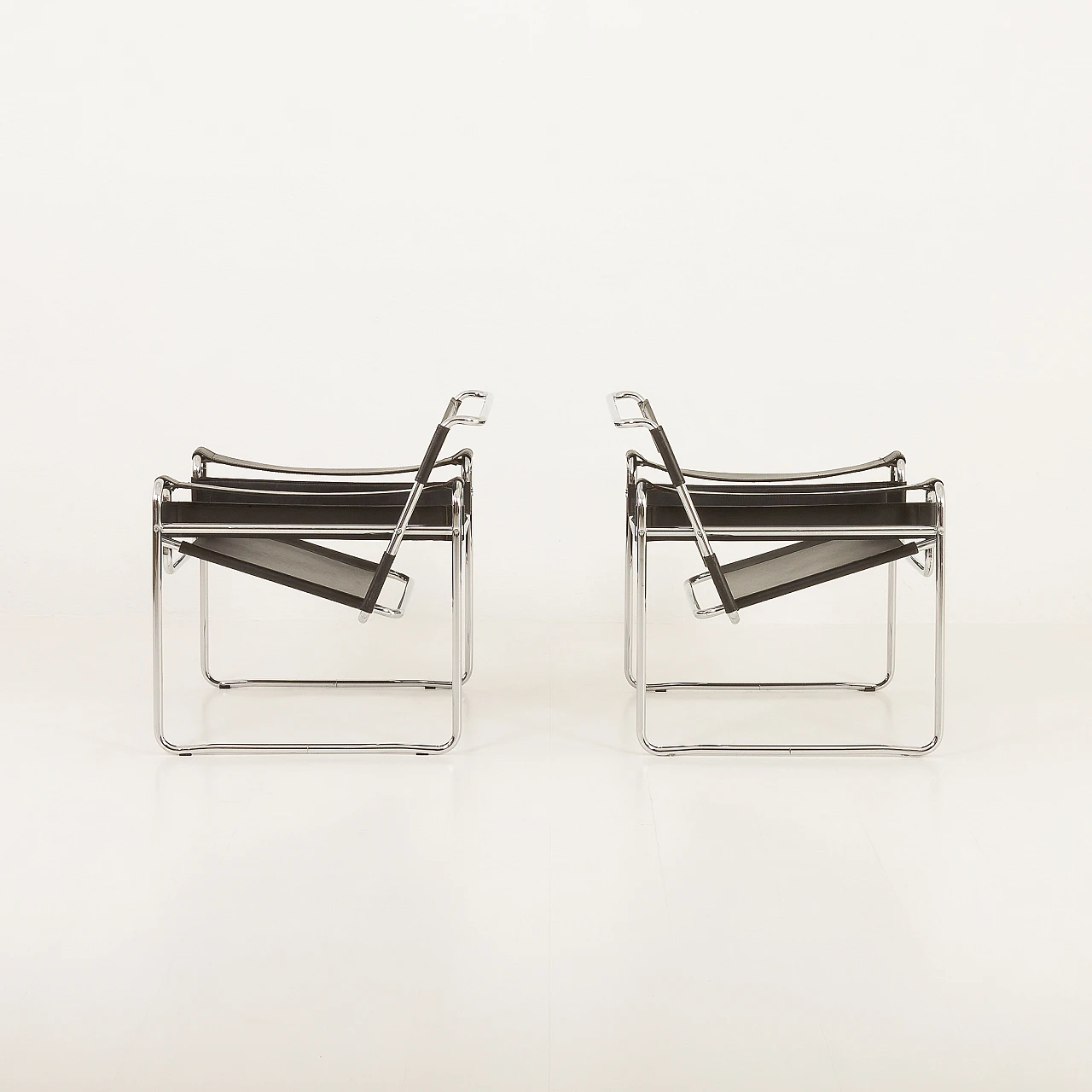 Pair of Wassily B3 armchairs by M. Breuer for Gavina, 1960s 5