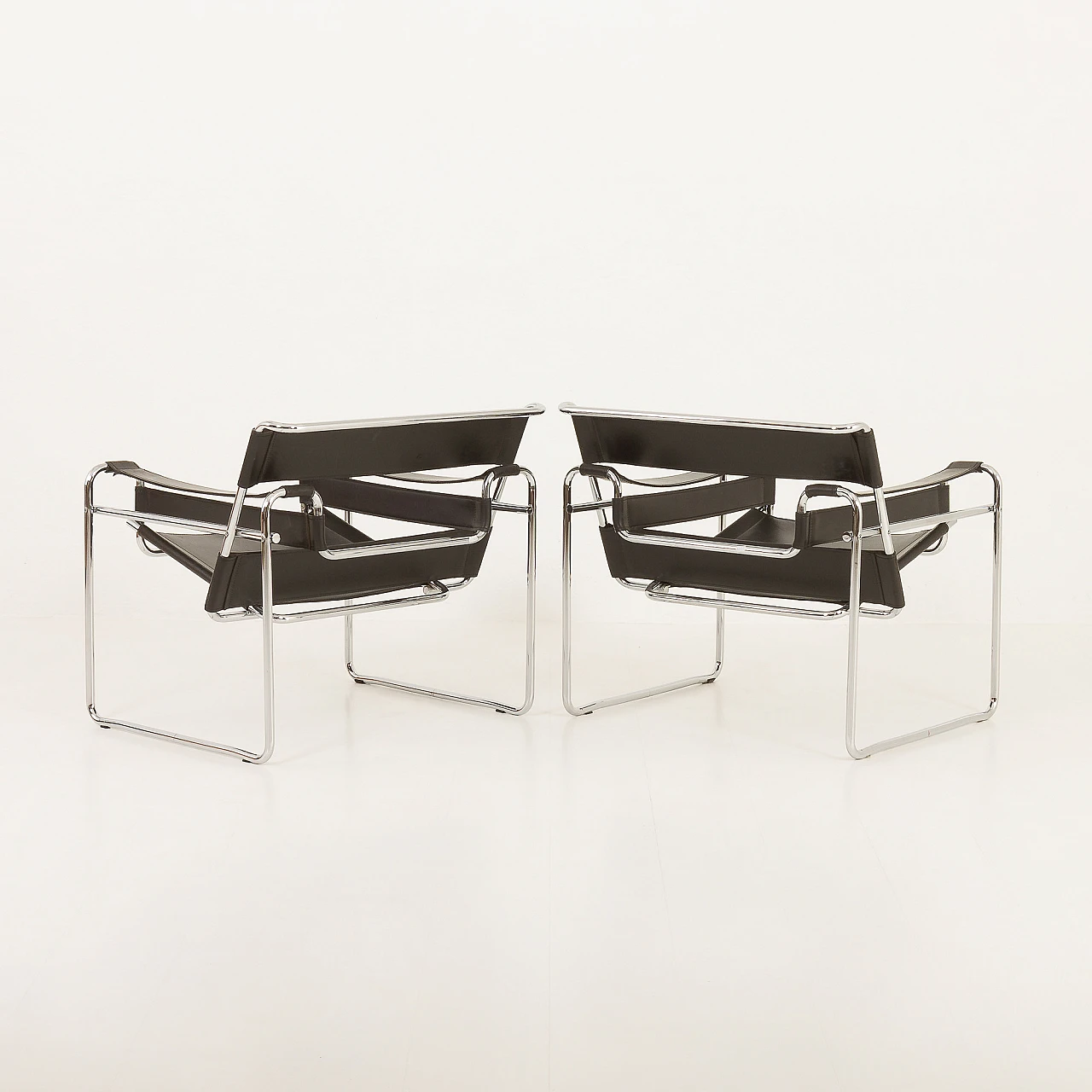 Pair of Wassily B3 armchairs by M. Breuer for Gavina, 1960s 6