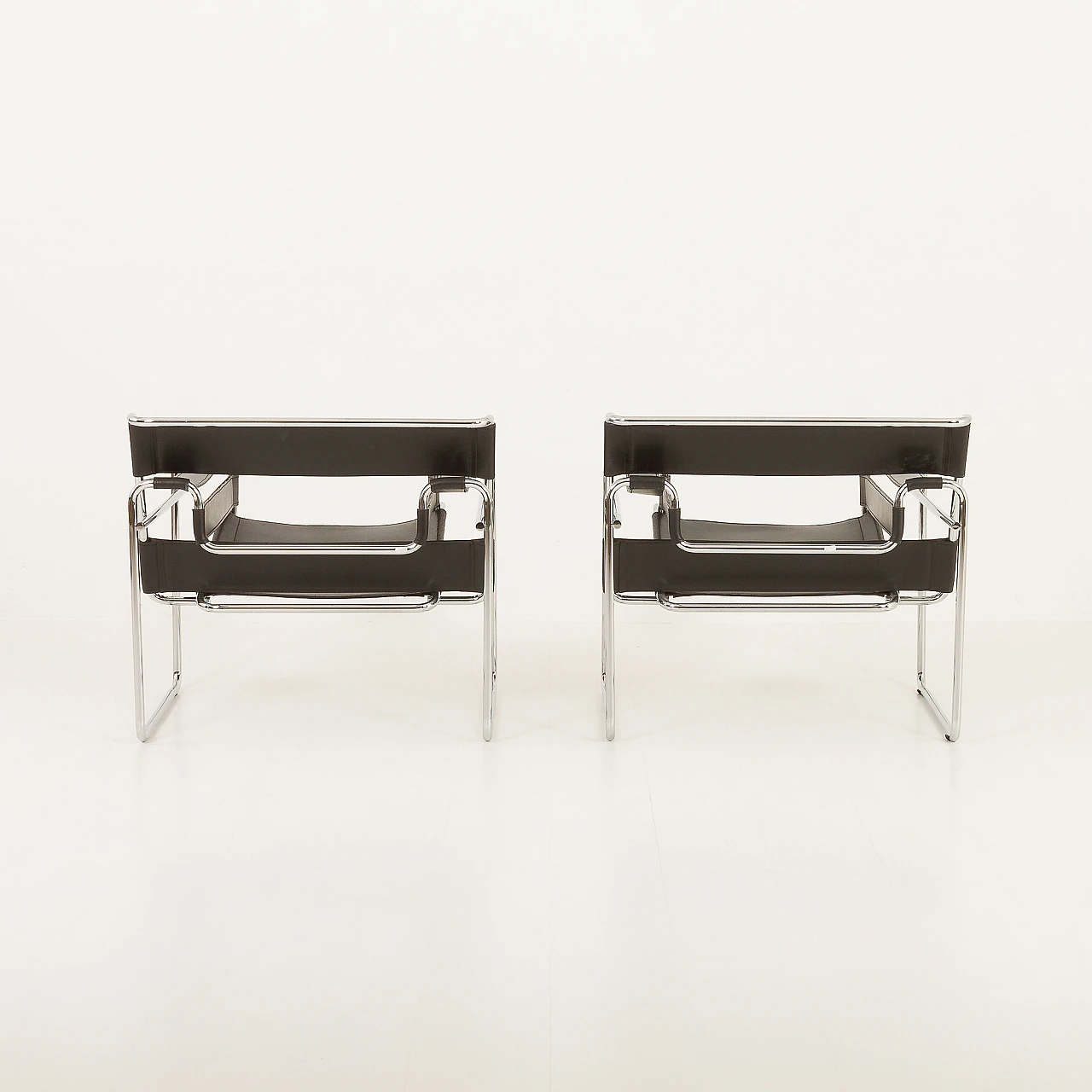 Pair of Wassily B3 armchairs by M. Breuer for Gavina, 1960s 7