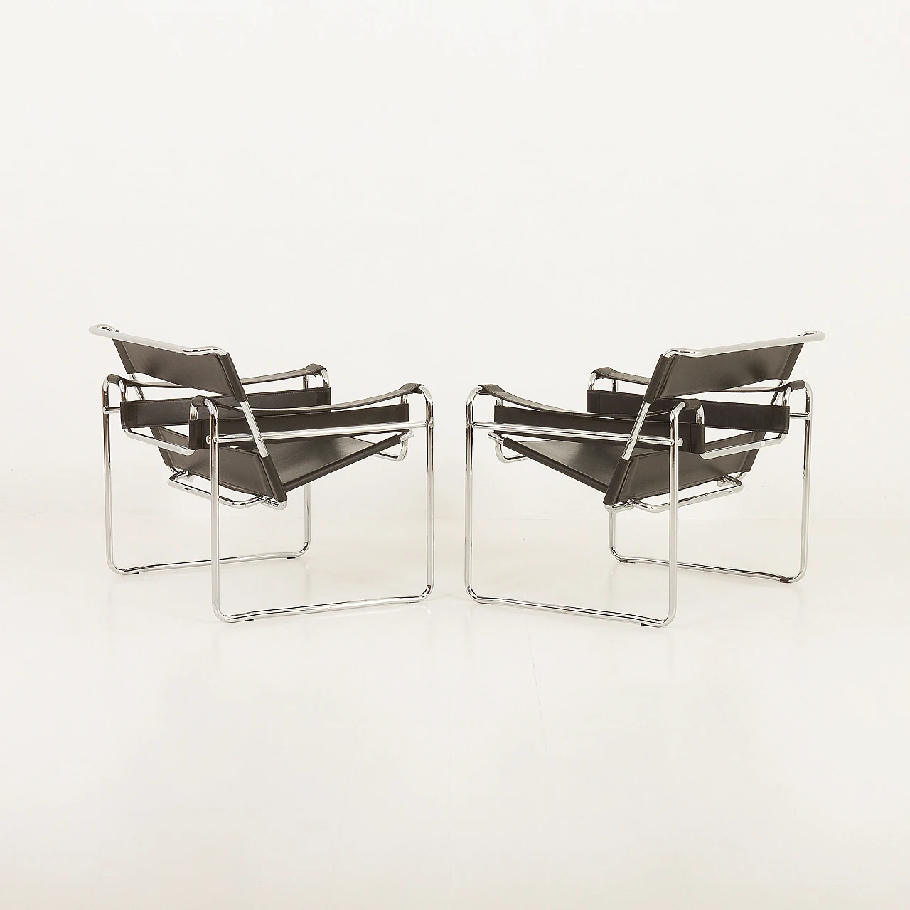 Pair of Wassily B3 armchairs by M. Breuer for Gavina, 1960s 8