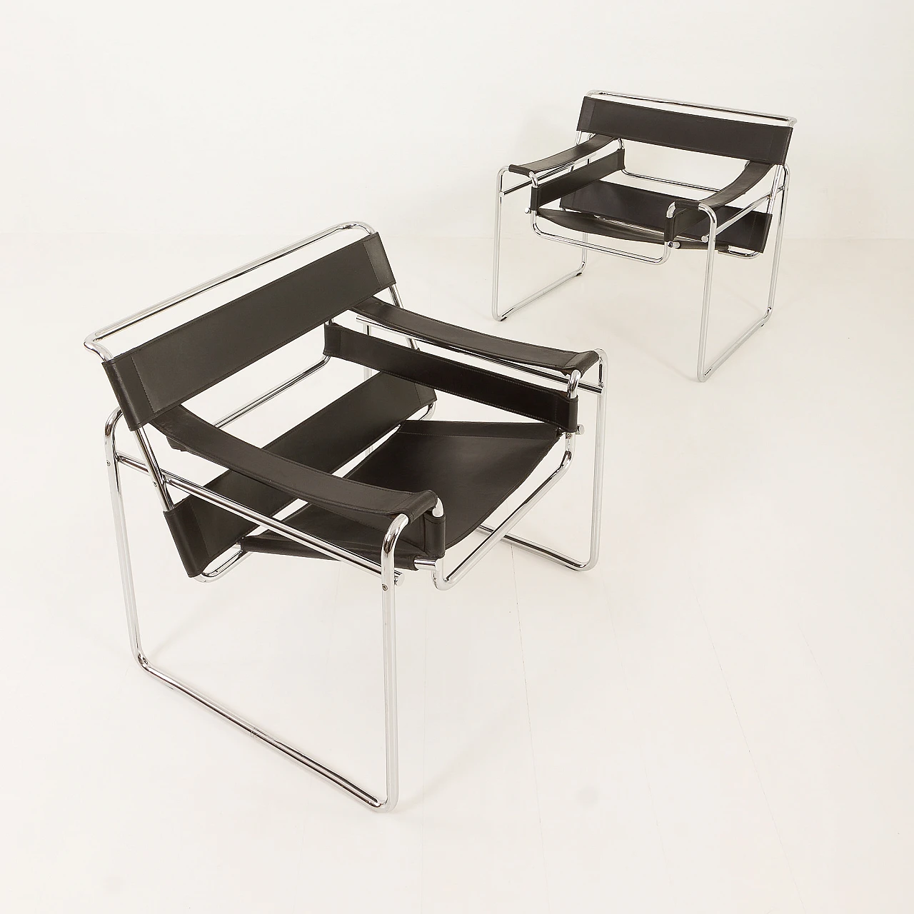 Pair of Wassily B3 armchairs by M. Breuer for Gavina, 1960s 11