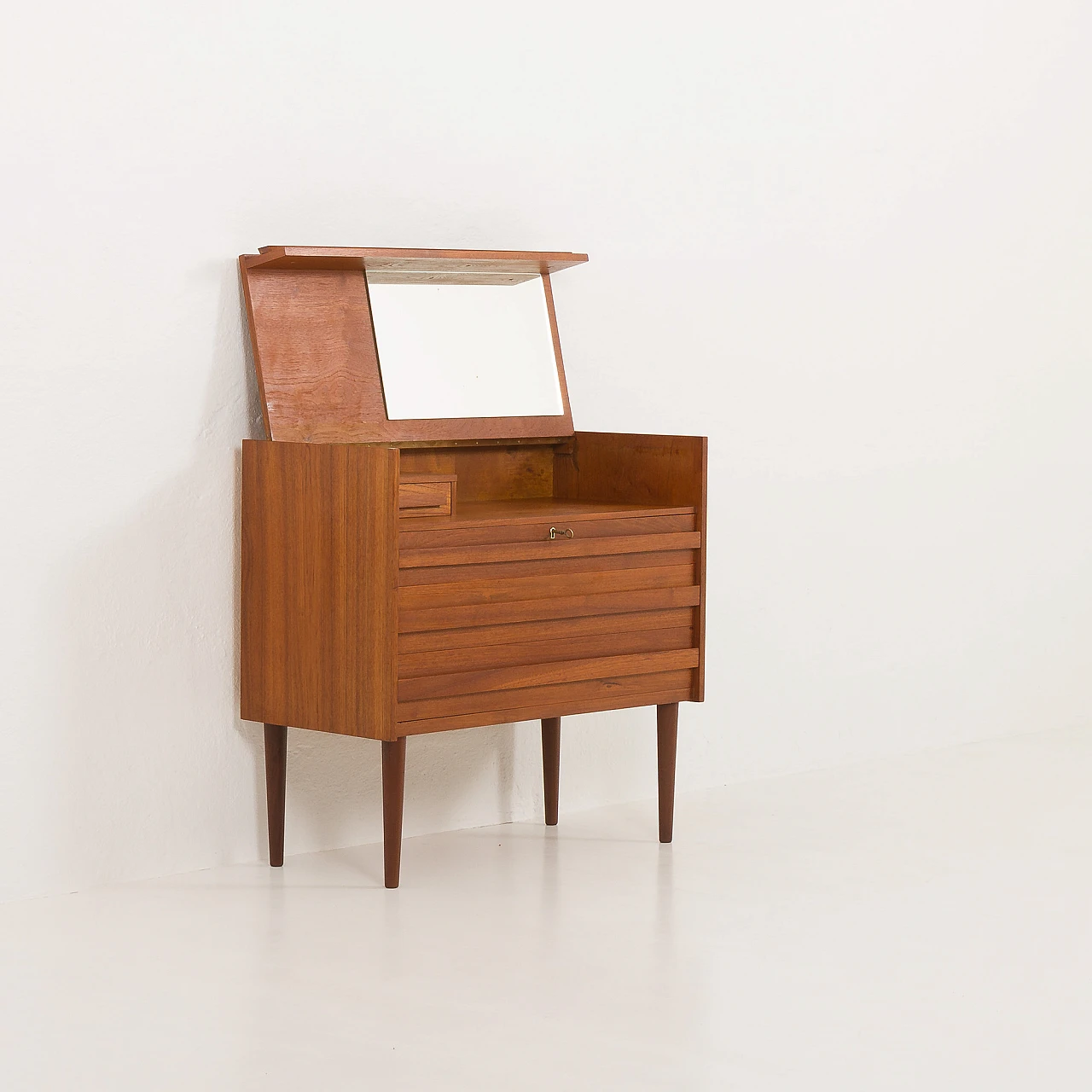 Danish teak dressing table with vanishing mirror, 1966 1