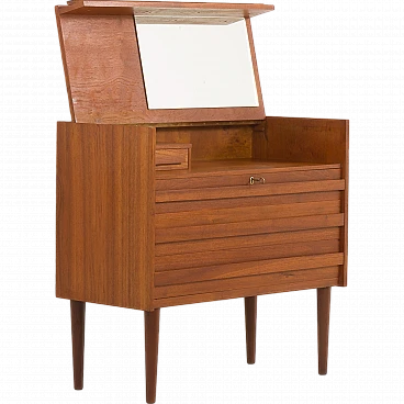 Danish teak dressing table with vanishing mirror, 1966