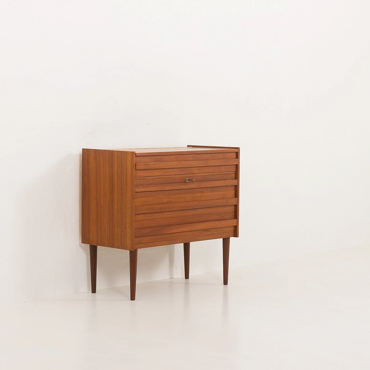 Danish teak dressing table with vanishing mirror, 1966 5