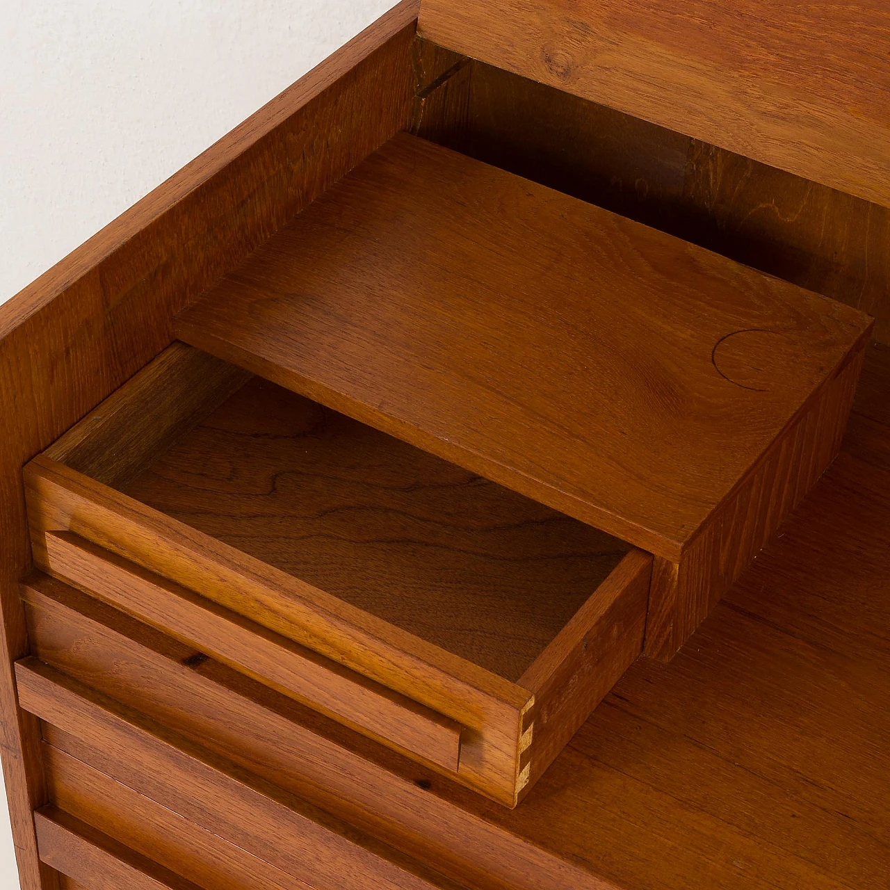 Danish teak dressing table with vanishing mirror, 1966 8