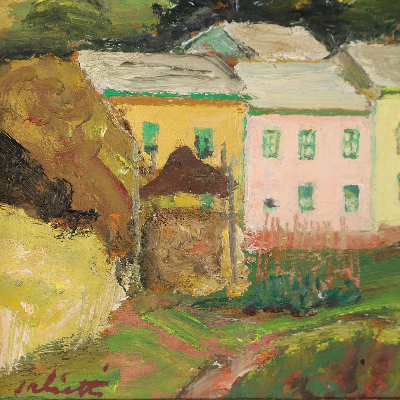 Alberto Salietti, Santo Stefano d'Aveto, oil on panel, 1959 6