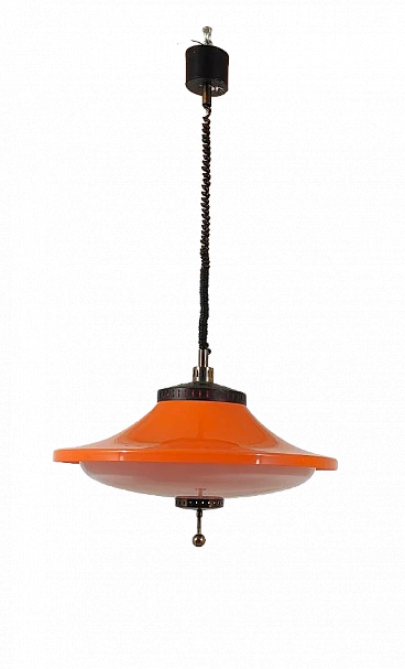 Colored perspex and metal hanging lamp, 1960s