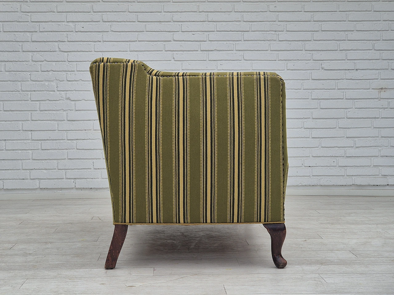 Danish two-seater ash and green wool sofa, 1960s 12