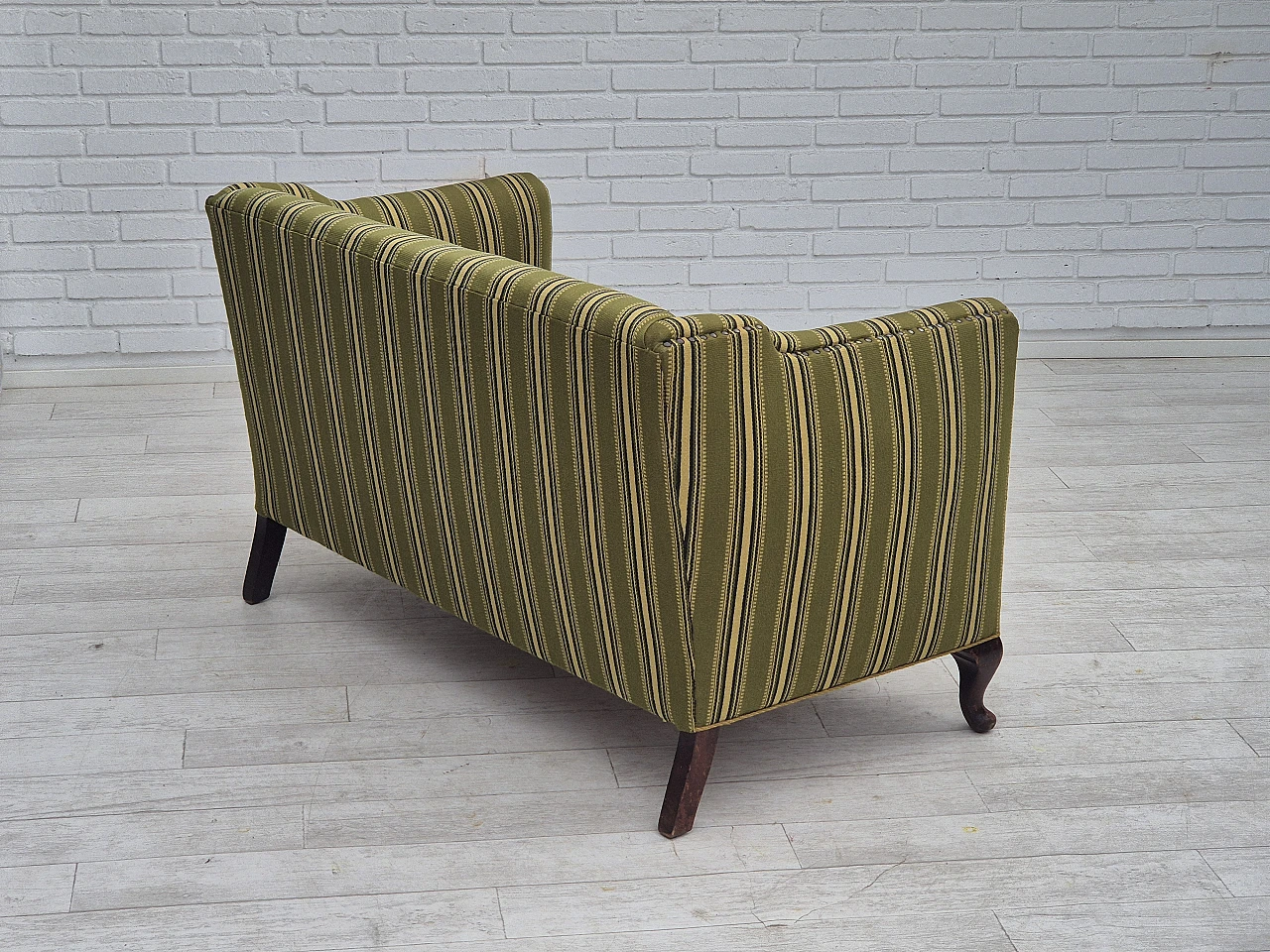 Danish two-seater ash and green wool sofa, 1960s 13