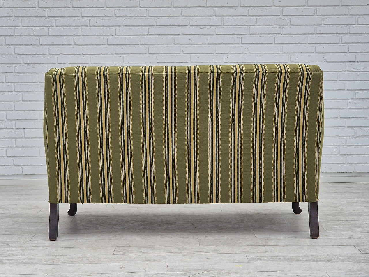 Danish two-seater ash and green wool sofa, 1960s 15