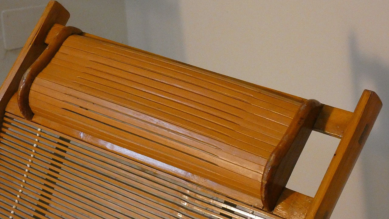 Bamboo folding deckchair and chaise longue, 1950s 10