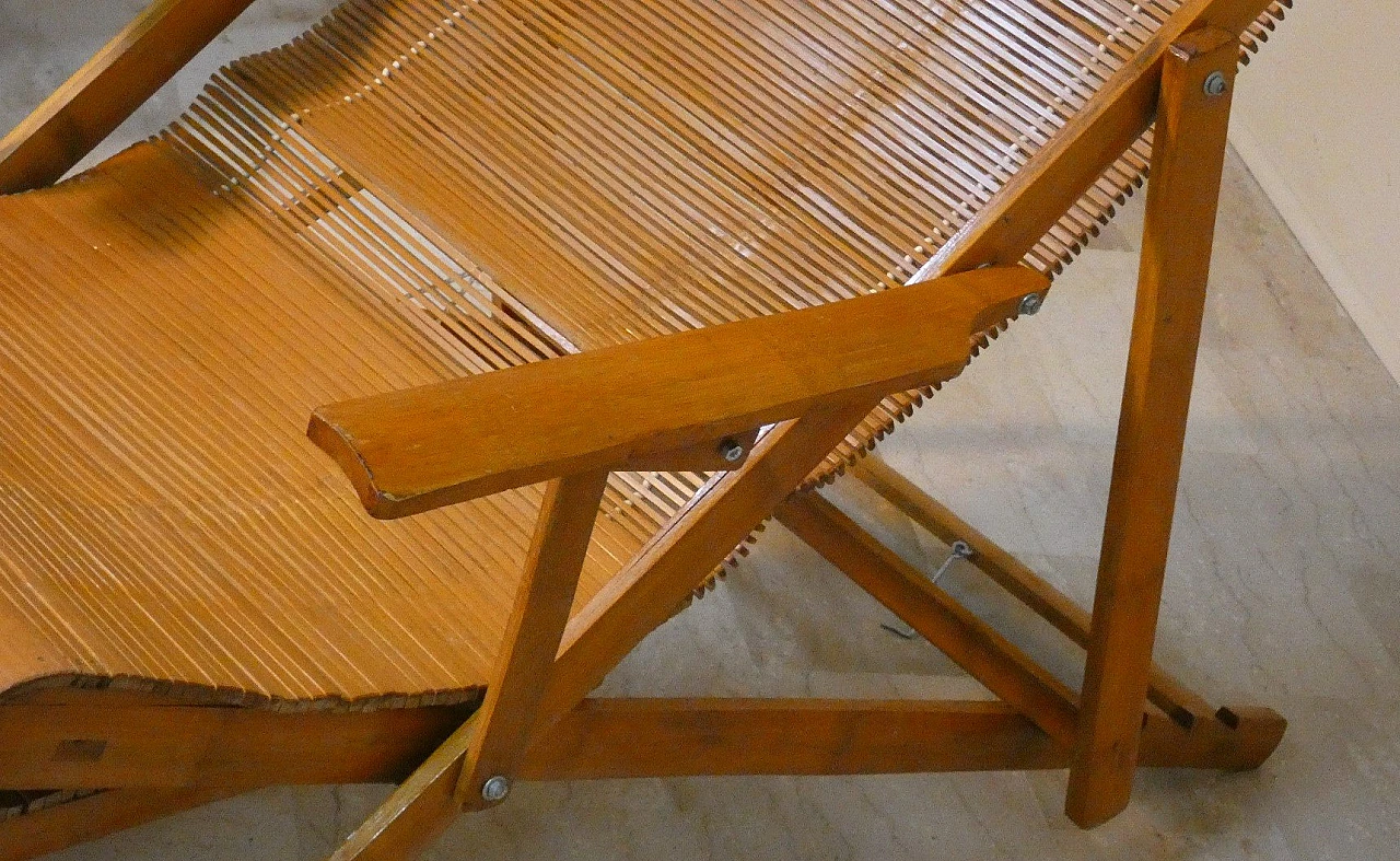 Bamboo folding deckchair and chaise longue, 1950s 13