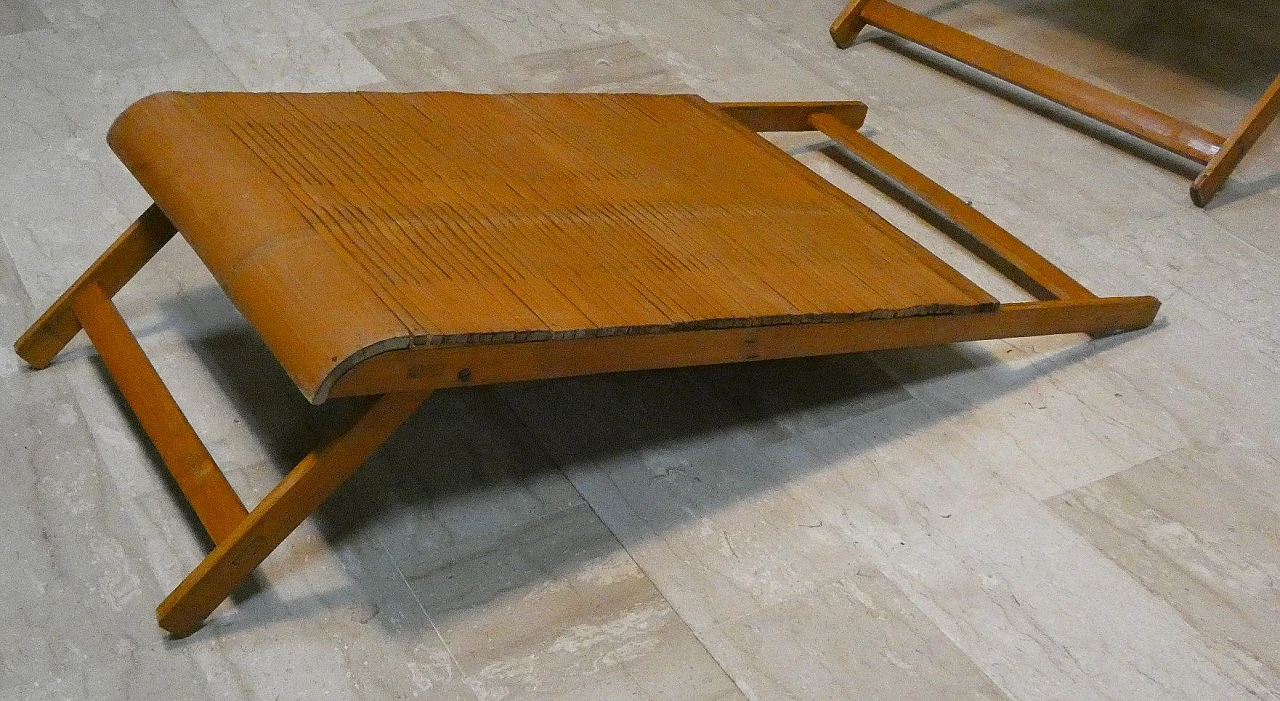 Bamboo folding deckchair and chaise longue, 1950s 16