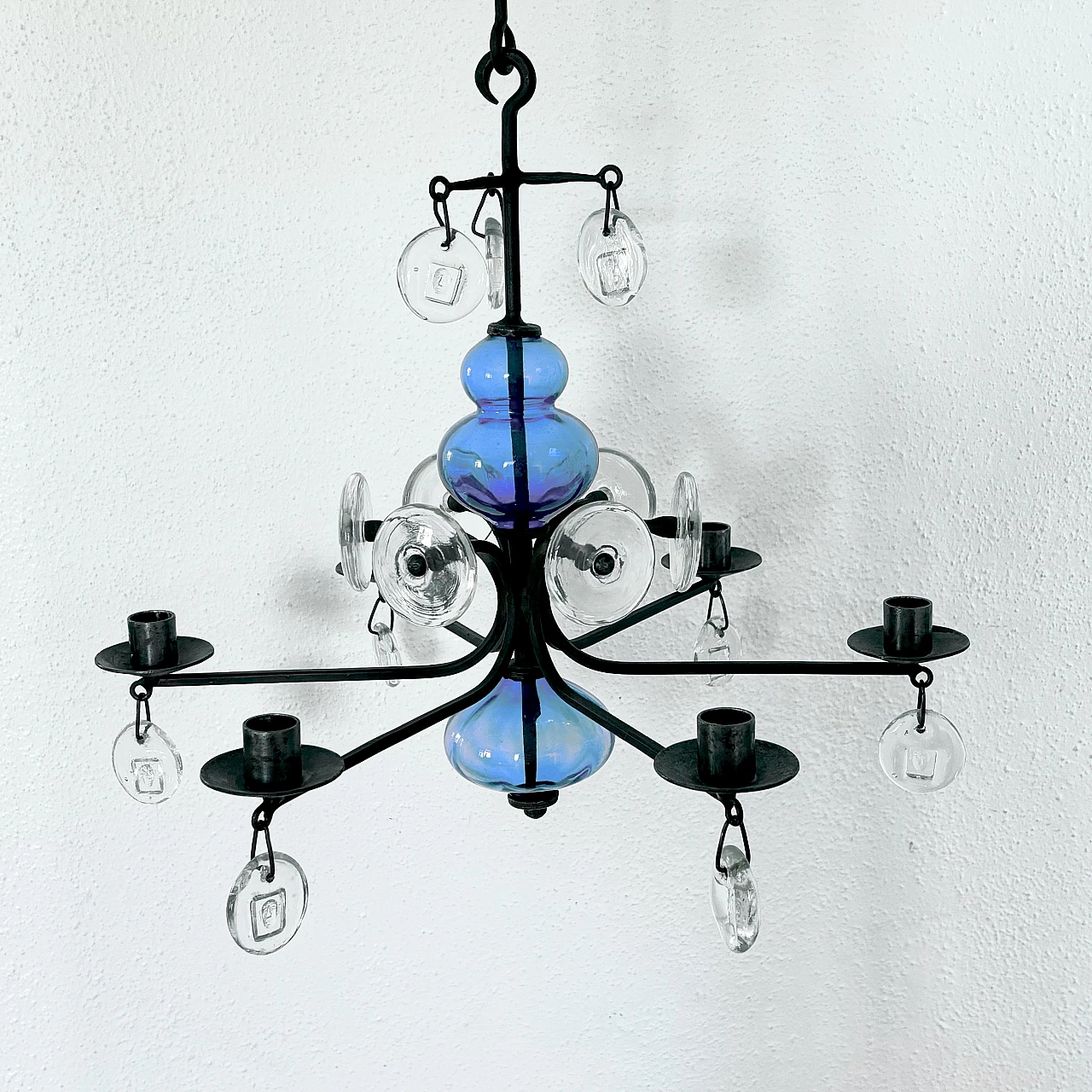 Chandelier by Erik Höglund for Boda Sweden, 1960s 1