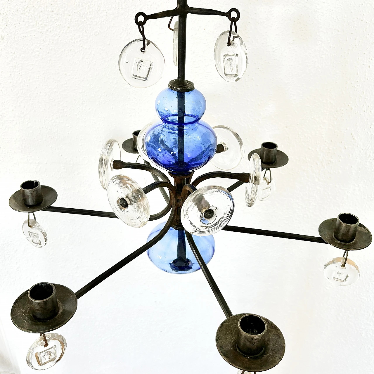 Chandelier by Erik Höglund for Boda Sweden, 1960s 2