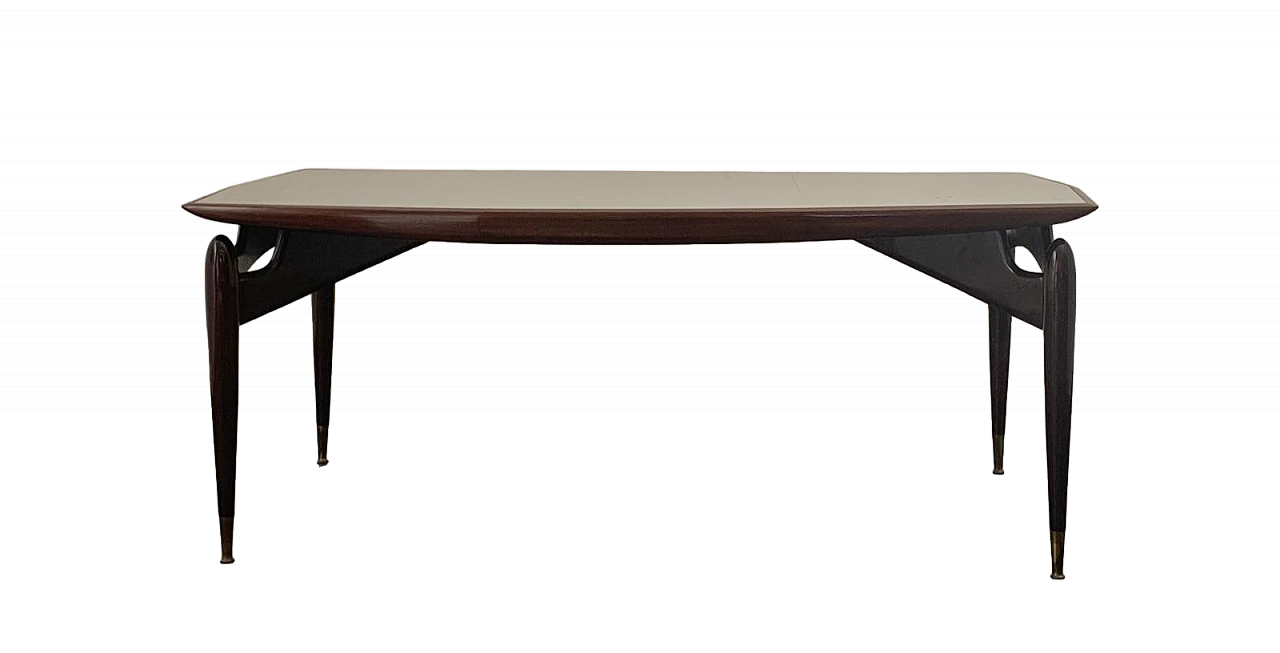 Mahogany and rosewood table with glass top, 1950s 16