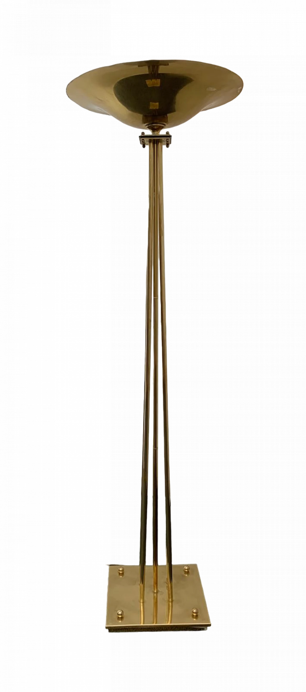 Brass floor lamp by Prearo Luce, 1980s 10