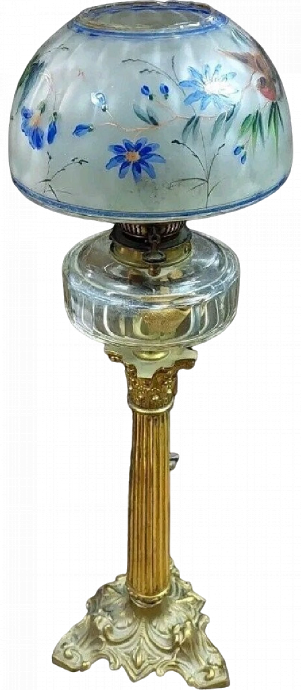 Golden bronze oil table lamp, 19th century 9