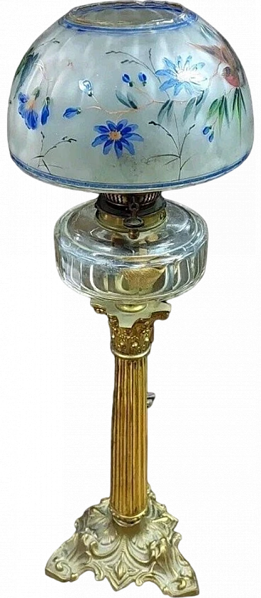 Golden bronze oil table lamp, 19th century