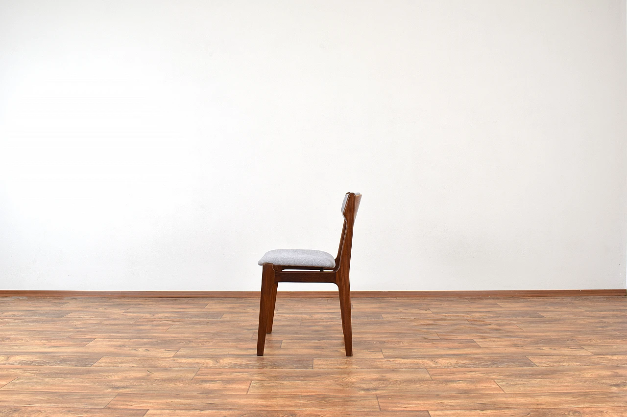 4 Chairs in teak and gray fabric by Erik Buch, 1960s 6