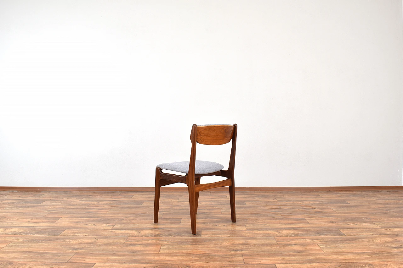 4 Chairs in teak and gray fabric by Erik Buch, 1960s 8