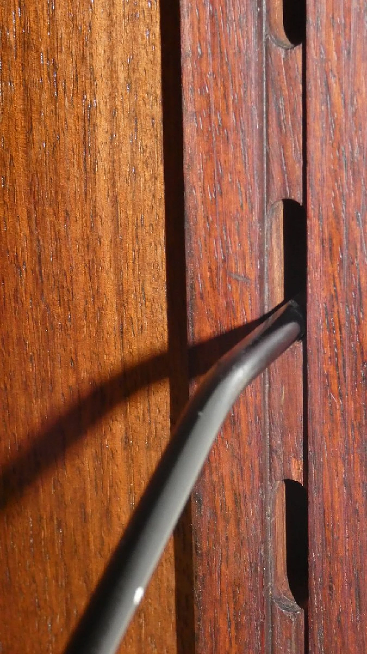 Danish teak and steel wall bookcase, 1960s 11