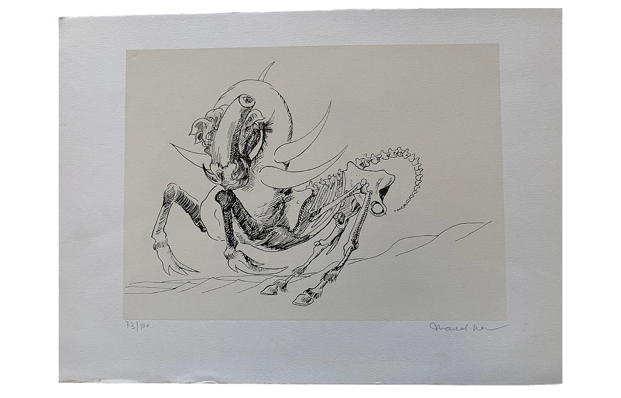 M. Jean, Surrealist composition, lithography, 1960s 6