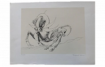 M. Jean, Surrealist composition, lithography, 1960s