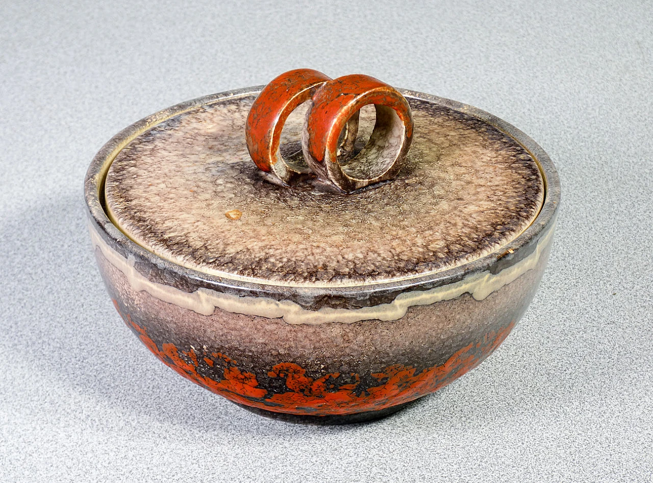 Ciotola in maiolica Fat Lava di Strehla Keramik, anni '70 7